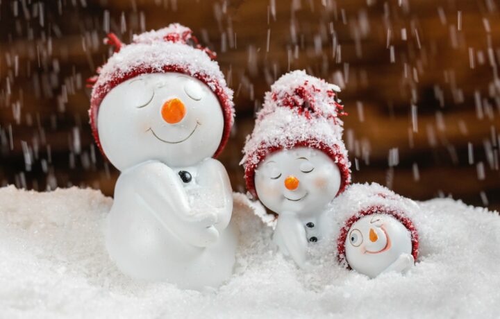 snowman with red and white hat
